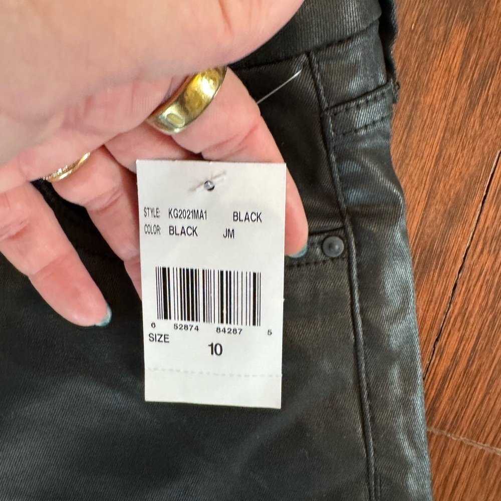 Kut From The Kloth Meg Coated High Rise Wide Leg Jeans Size 10 NWT - Picture 6 of 6